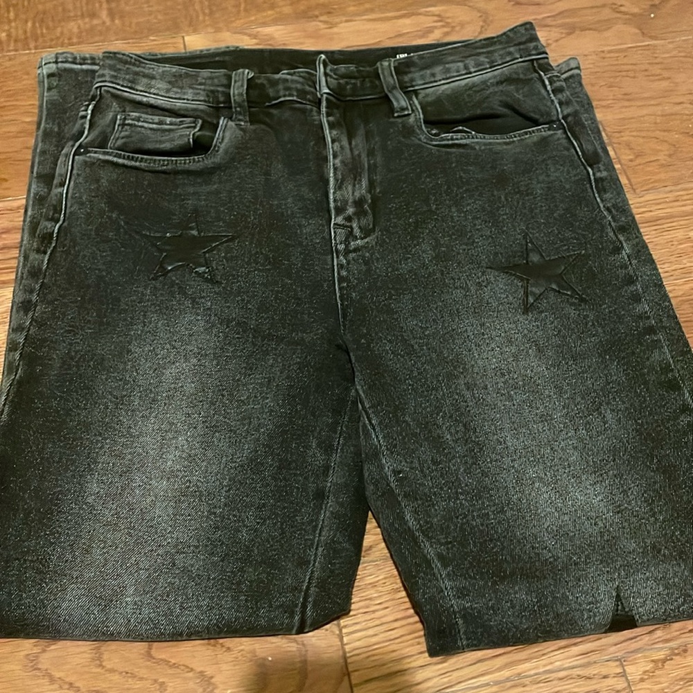 Blank NYC the Madison crop jeans with faux leather stars